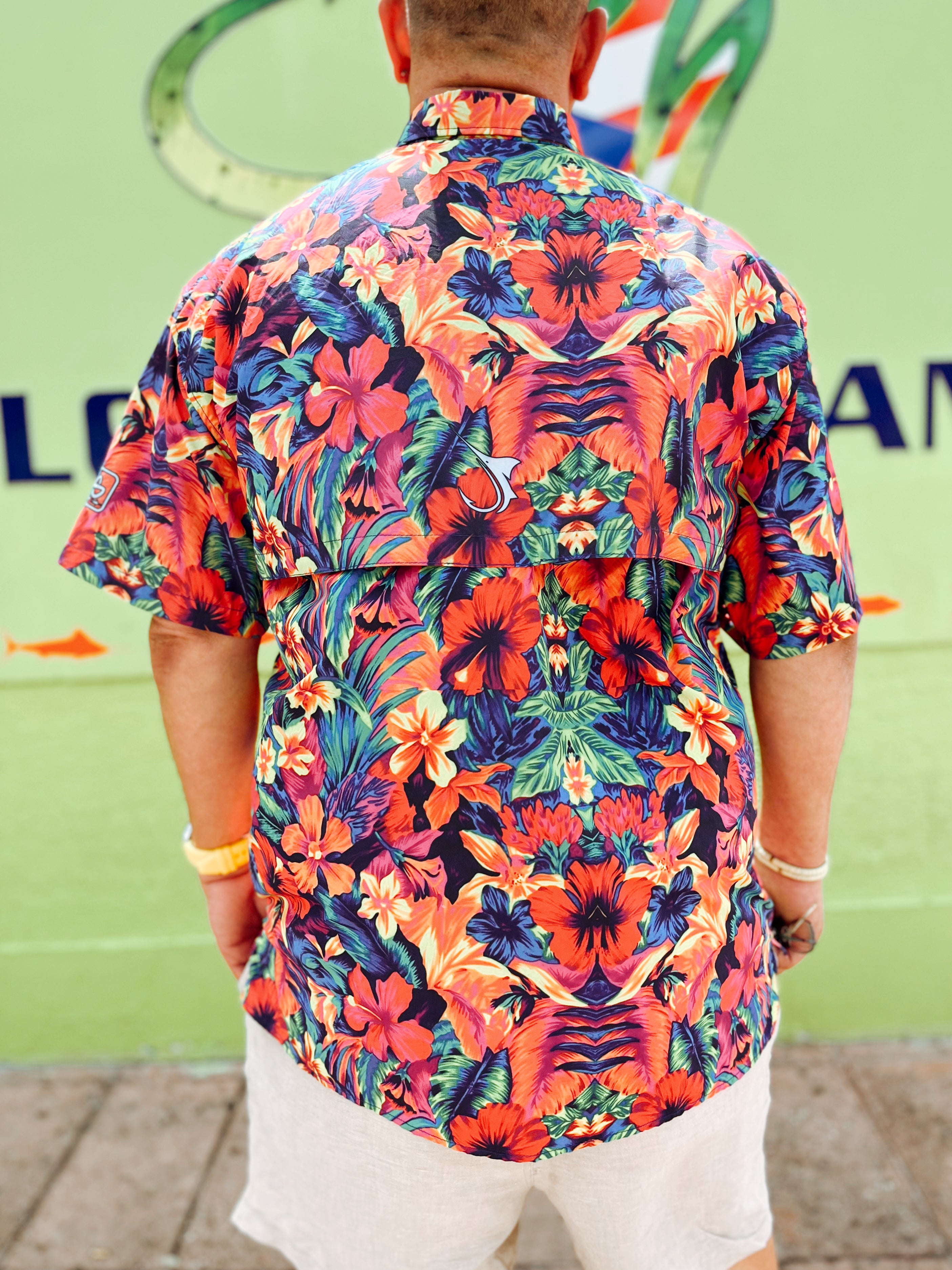 Hawaiian Fishing Button Shirt