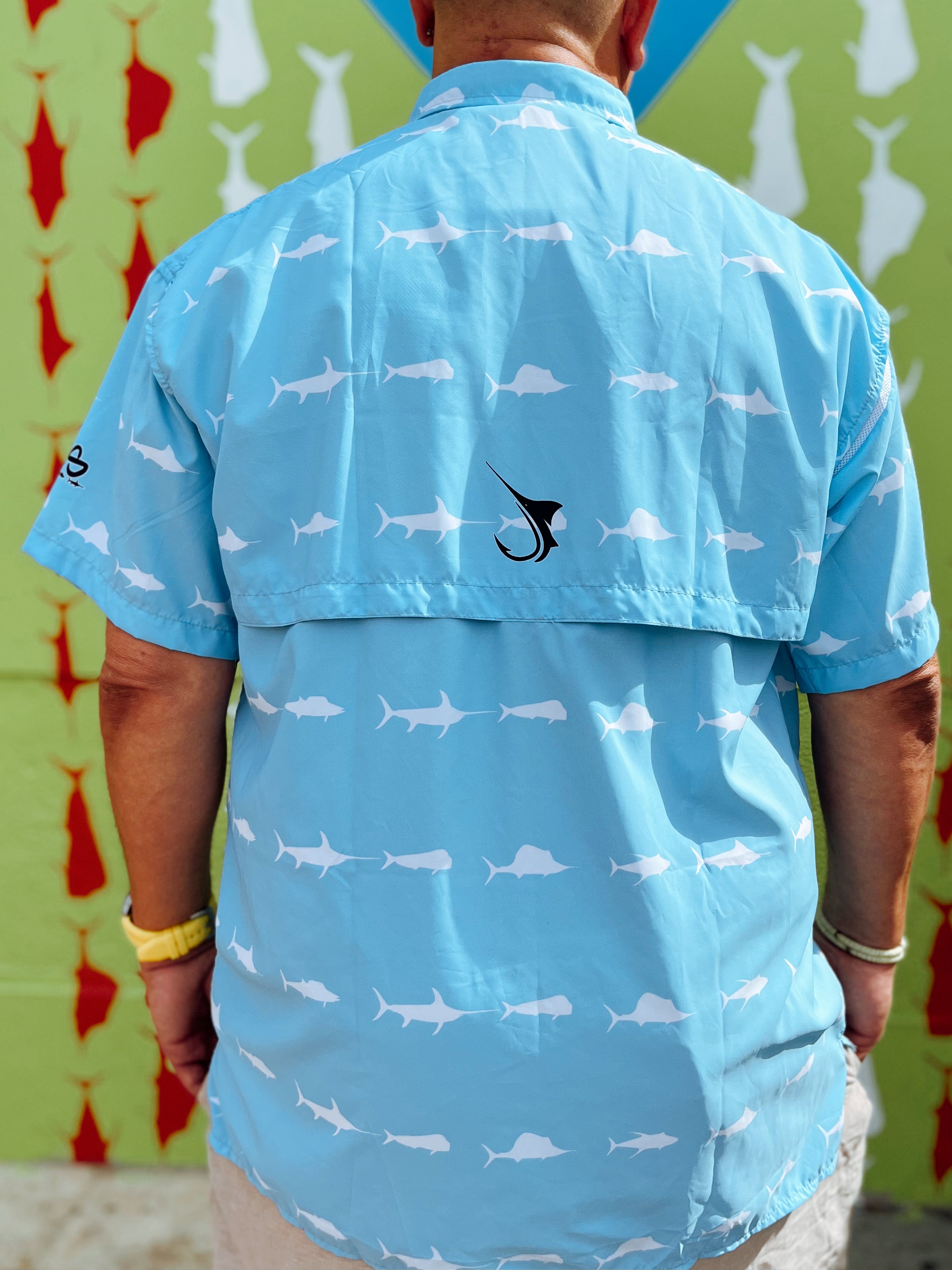 Sky Blue Fishing Button Shirt