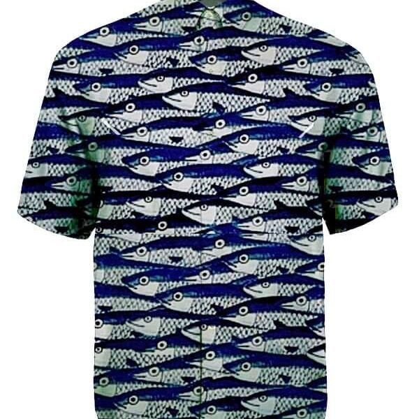 Sardines Fishing Button Shirt